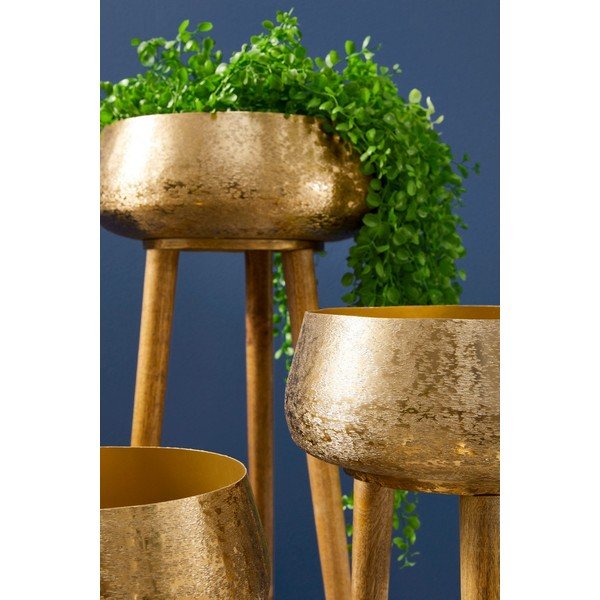 Kovinski ročno izdelani okrasni cvetlični lonci v kompletu 3 ks ø 37,5 cm Varanasi – Bizzotto-image-2