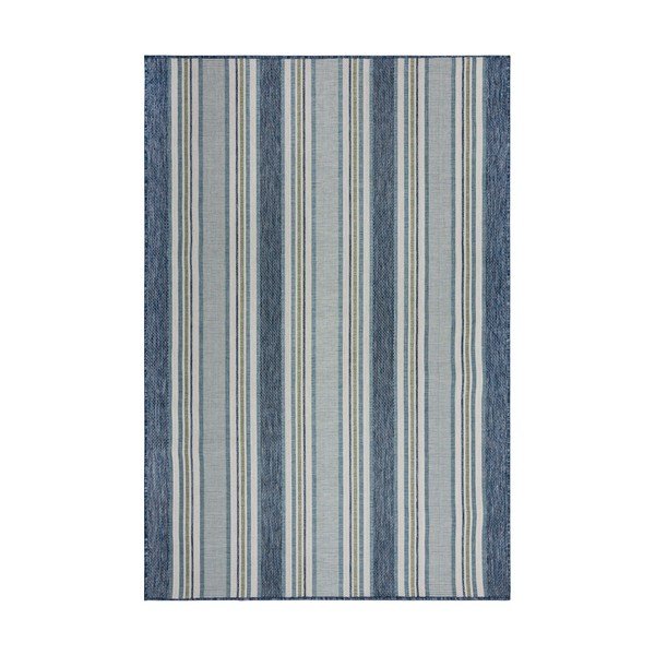 Zelenomodra notranja in zunanja preproga 200x290 cm Roma Stripe – Flair Rugs