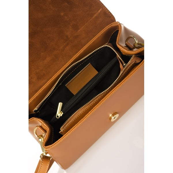 Oranžna usnjena torbica Federica Bassi Marta-image-1