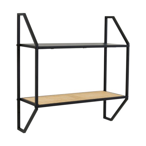 Črna/v naravni barvi večnivojska kovinska polica 61 cm Depok – Premier Housewares