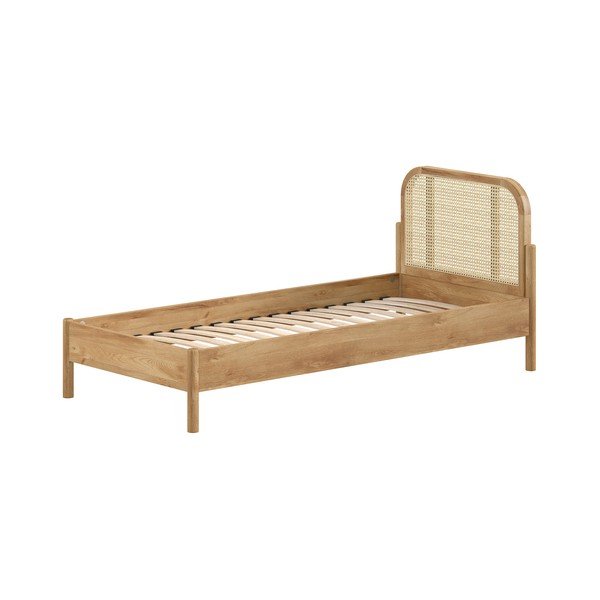 Postelja iz masivnega hrasta z letvenim dnom 90x200 cm v naravni barvi Olive Rotan – Vipack-image-2