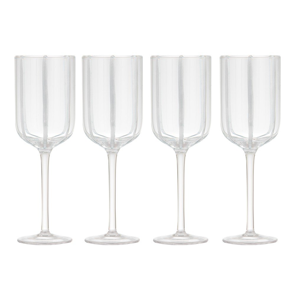 Kozarci za vino v kompletu 4 ks 350 ml Stripe