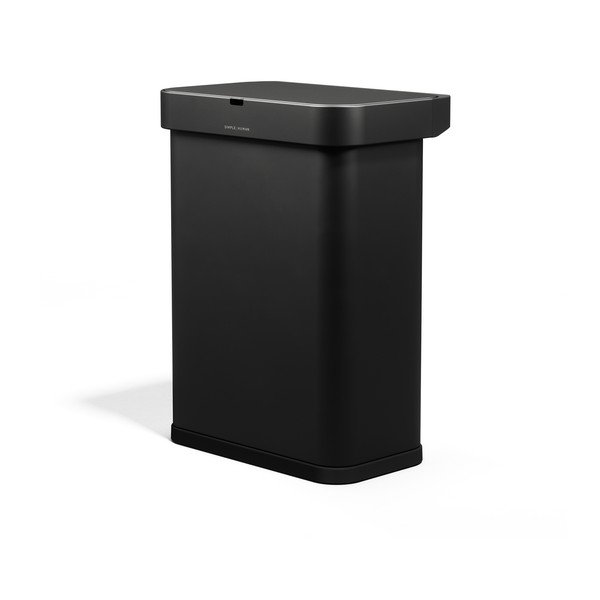 Črn brezstični jeklen koš za smeti 58 l Sensor – simplehuman