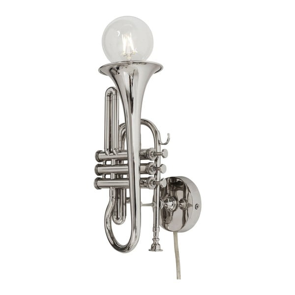 Stenski obešalnik v srebrni barvi Kare Design Trumpet Jazz