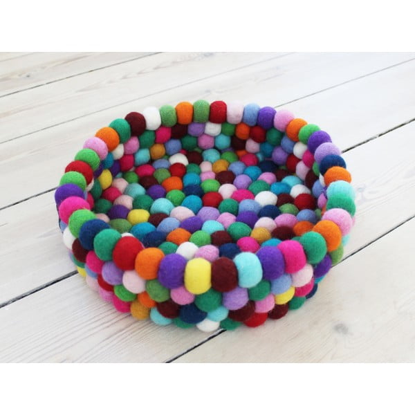Košara za shranjevanje iz volnenih kroglic Wooldot Ball Basket Multi, ⌀ 28 cm