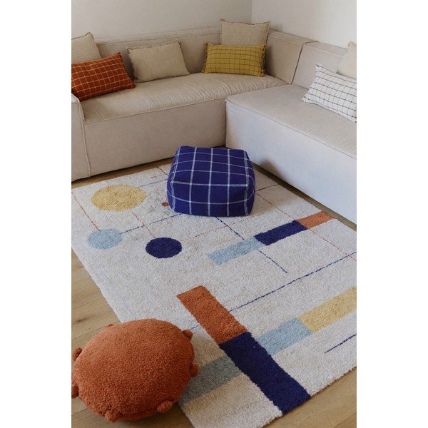 Bež pralna/ročno tkana bombažna preproga 120x160 cm Geometrical Shapes – Lorena Canals-image-3