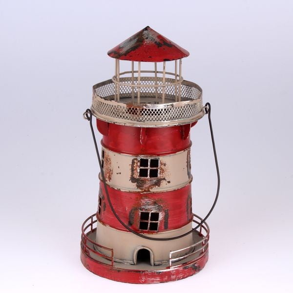 Kovinski viseči svečnik Rdeči svetilnik, 24 cm