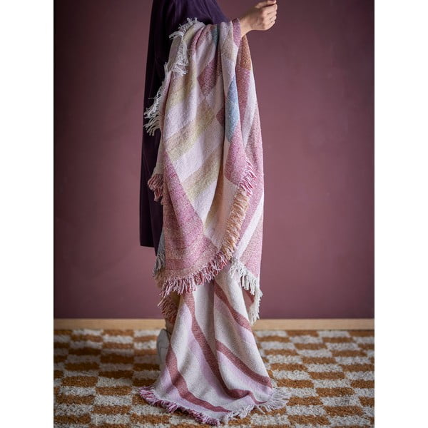 Rjava odeja iz recikliranega bombaža 130x160 cm Lane – Bloomingville-image-1