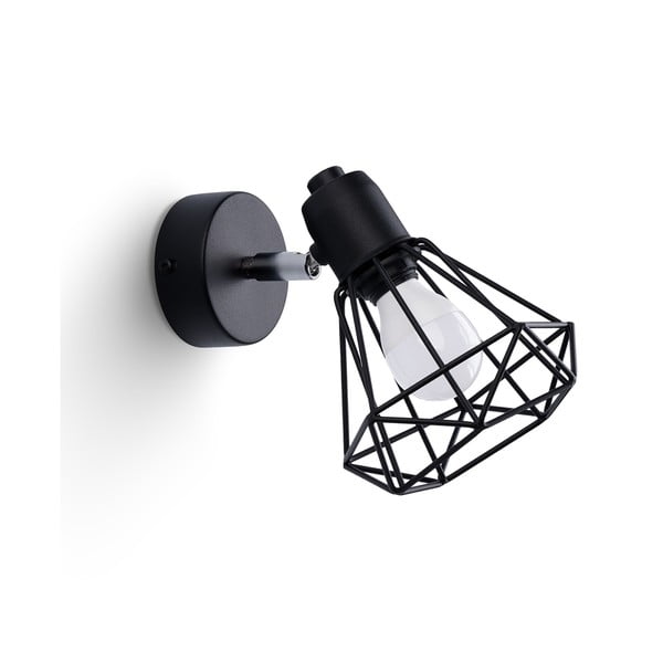 Črna stenska svetilka ø 10 cm Varpu – Nice Lamps