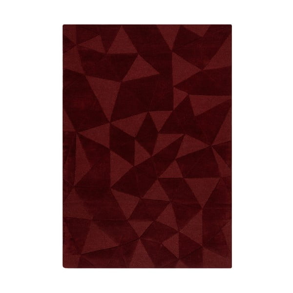 Bordo rdeča ročno tkana volnena preproga 160x230 cm Shard Red – Flair Rugs