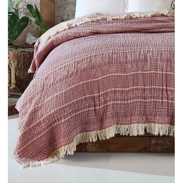 Rdeče muslinsko pregrinjalo za zakonsko posteljo 220x240 cm Etno - Mijolnir-image-1