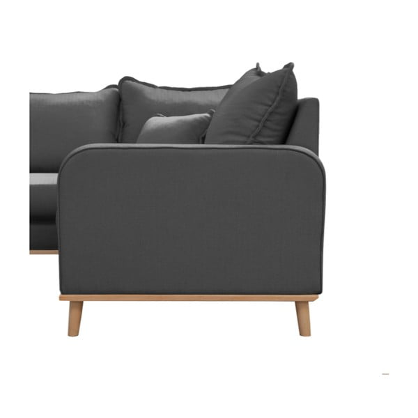 Temno siva kotna sedežna garnitura (z levim kotom) Beata – Ropez-image-4