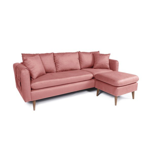 Svetlo rožnata sedežna garnitura 215 cm Sofia – Balcab Home-image-2