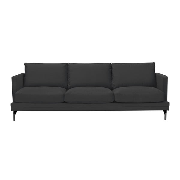 Temno siva zofa z naslonom za noge v črni barvi Windsor & Co Sofas Jupiter