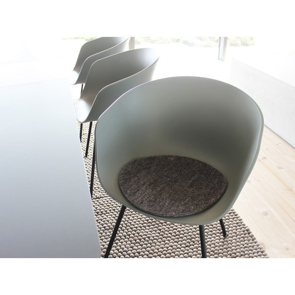 Antracitno siva sedežna blazina iz volnenih kroglic Wooldot Felt Chair Pad, ⌀ 40 cm-image-1
