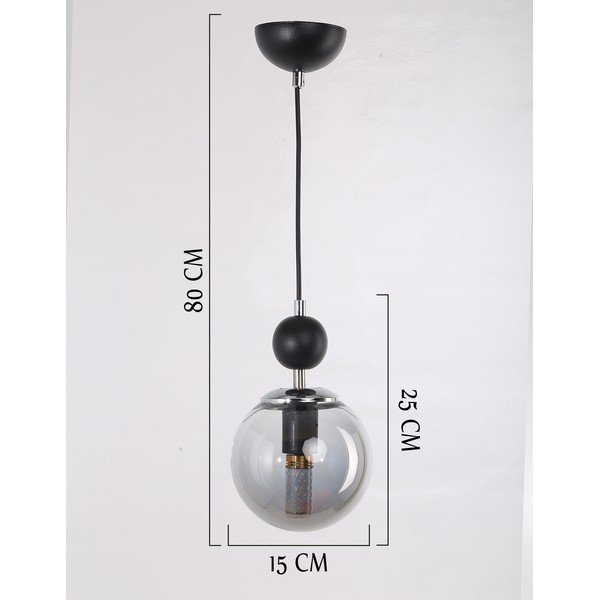 Črno-siva viseča svetilka s steklenim senčilom ø 15 cm Marble – Squid Lighting-image-2