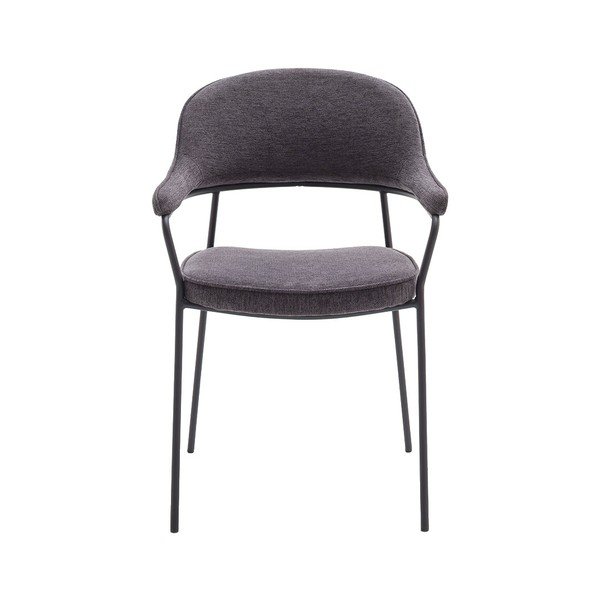 Temno siv jedilni stol z nasloni za roke Kindersley – Unique Furniture-image-1