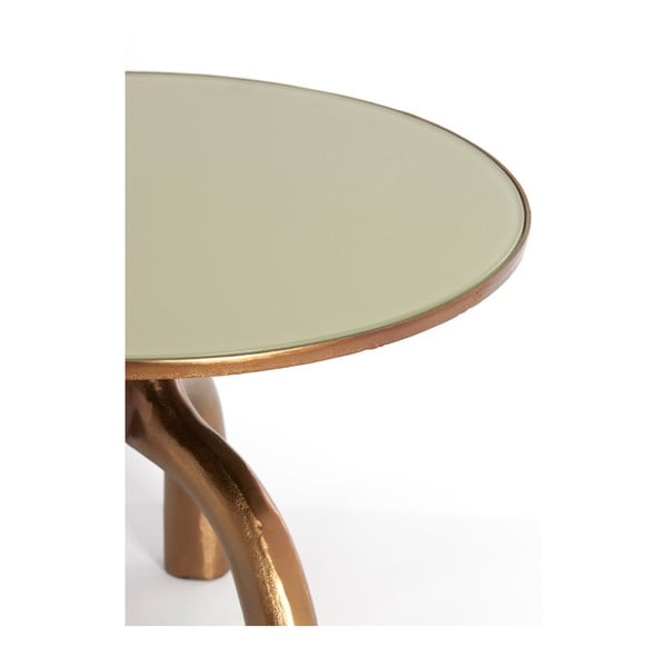 Steklena okrogla mizica v bronasti in bež barvi ø 65 cm Mello – Light & Living-image-1