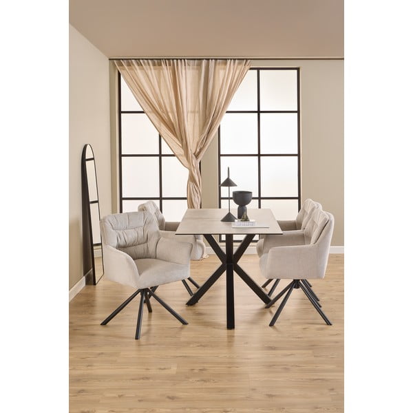 Bež oblazinjen jedilni stol z nasloni za roke Alonso – Actona-image-3