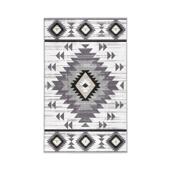 Svetlo siva pralna preproga 120x180 cm Ethnic Geo – Mila Home