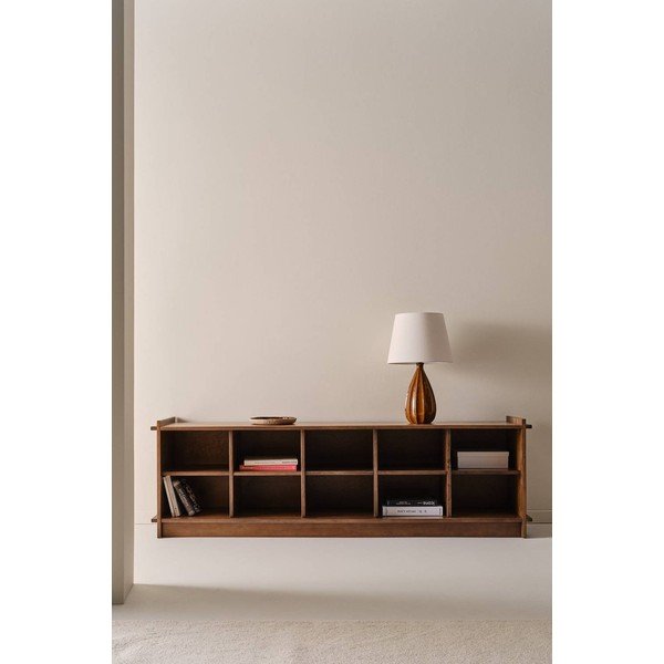 Regal iz masivnega bora v temni naravni barvi 193x60x40 cm Apelvik – Jotex-image-1