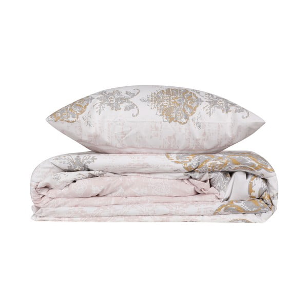 Rjava/bež enojna bombažna posteljnina 140x200 cm Daisy – Mijolnir-image-2