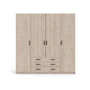 Garderobna omara v hrastovem dekorju v naravni barvi 196x200 cm Sprint – Tvilum