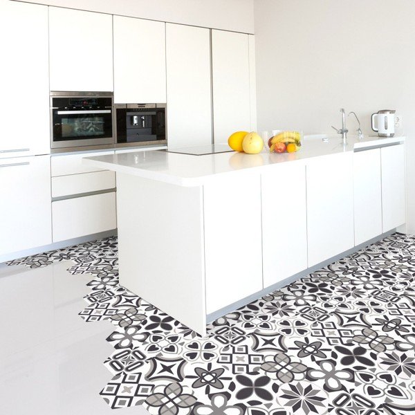 Set 10 talnih nalepk Ambiance Hexagons Fleurita, 20 x 18 cm-image-2