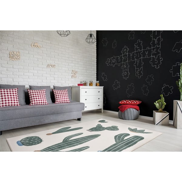 Zelena/slonokoščena otroška preproga 80x150 cm Cacto Malachite – FD-image-1