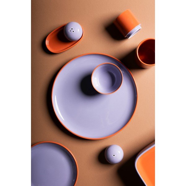 Oranžen/vijoličen krožnik iz kamenine ø 26 cm Duo – ONA-image-1