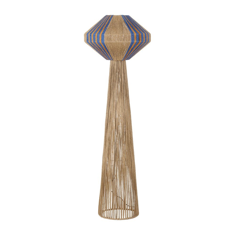 Modra/v naravni barvi stoječa svetilka iz vrvi (višina 152 cm) Abby