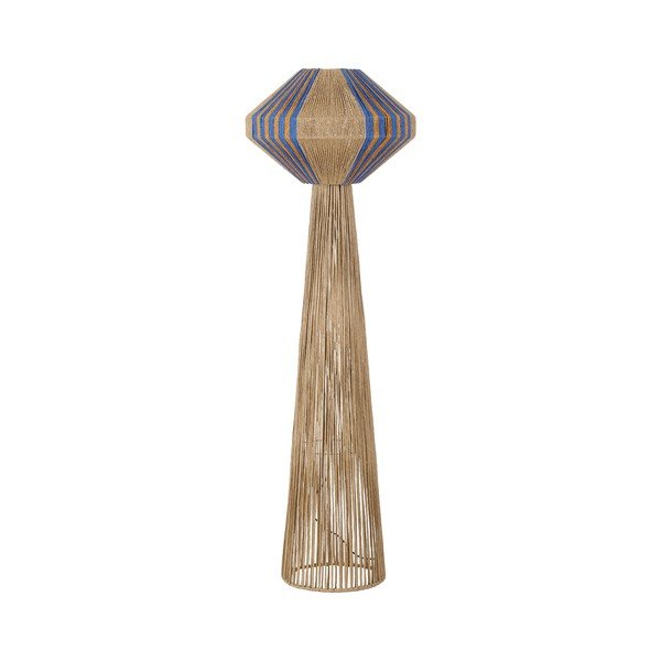Modra/v naravni barvi stoječa svetilka iz vrvi (višina 152 cm) Abby – Nova Luce