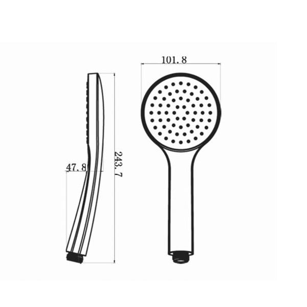 Mat črna plastična tuš ročka ø 10 cm – Sapho-image-1