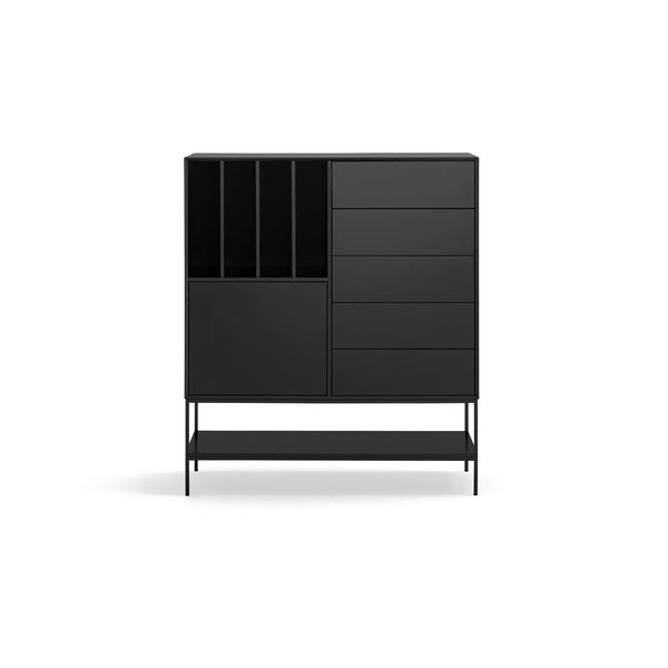 Črna omarica 120x140x45 cm Platt – Teulat