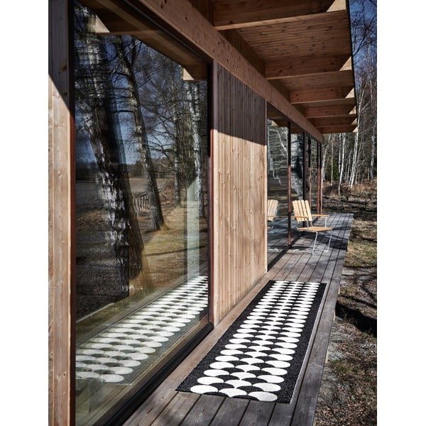 Črn/kremno bel zunanji in notranji tekač 70x150 cm Poppy Black Vanilla – Pappelina-image-4