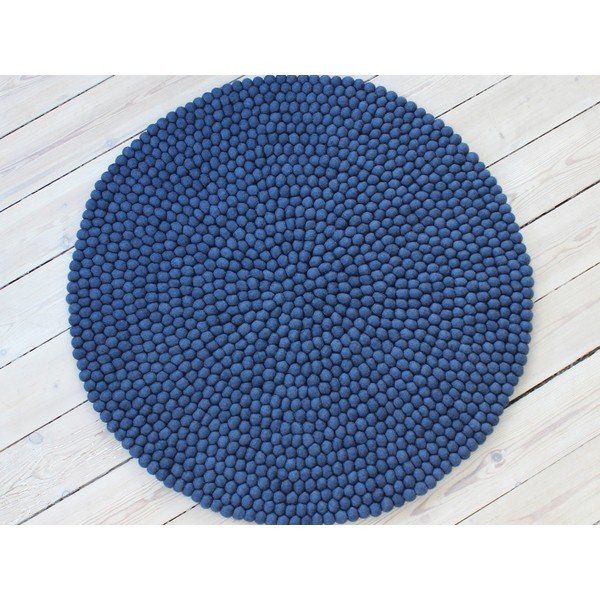 Modra preproga iz volnenega filca Wooldot Ball Rugs, ⌀ 200 cm-image-1