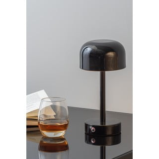 Črna LED namizna svetilka s kovinskim senčilom (višina 24,5 cm) James – Leitmotiv