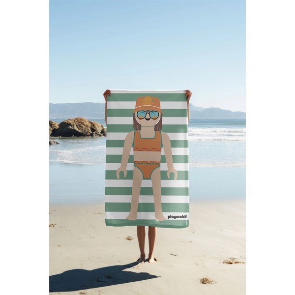 Zelena frotirna bombažna brisača za na plažo 75x140 cm Summer Girl – Playmobil-image-2