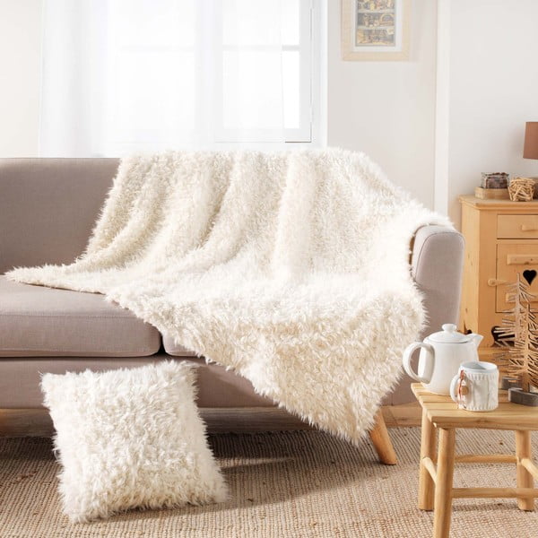 Okrasna blazina iz umetnega krzna 45x45 cm Mouton – douceur d'intérieur-image-1