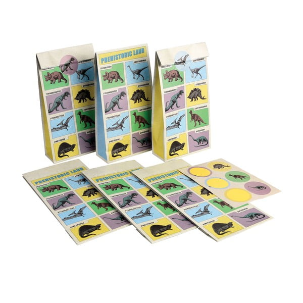 Darilne vrečke v kompletu 6 kos 5x12 cm Prehistoric Land - Rex London