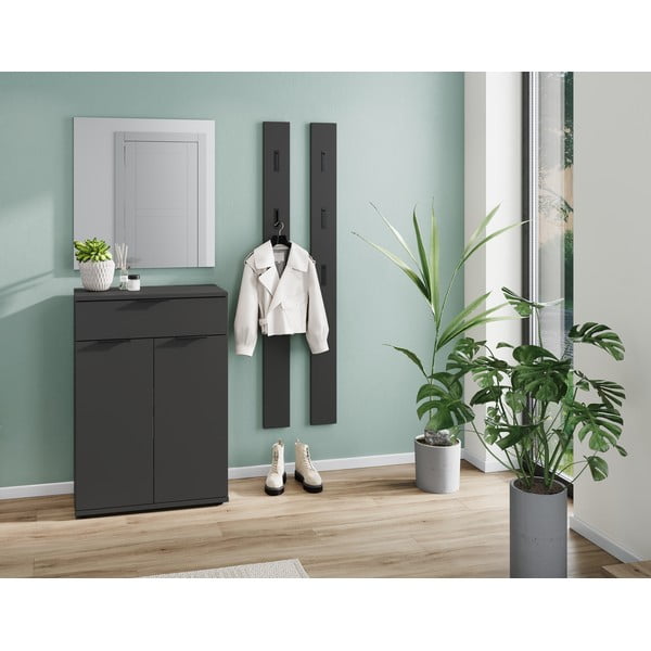 Antracitno siva omarica za čevlje s predali Stanton – Germania-image-1