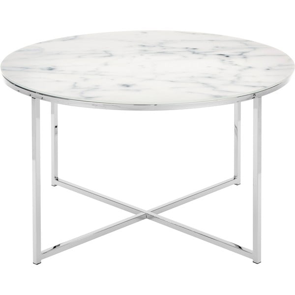 Kavna mizica s srebrnim podnožjem Westwing Collection Antigua, ø 80 cm