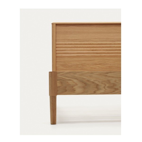 Postelja iz masivnega hrasta z letvenim dnom v naravni barvi 90x200 cm Lenon – Kave Home-image-4