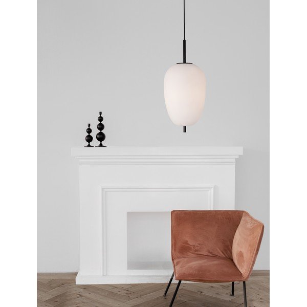 Bela/črna steklena viseča svetilka ø 27 cm Lato – Nova Luce-image-2