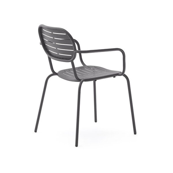Temno siv kovinski vrtni stol Brai – Kave Home-image-4