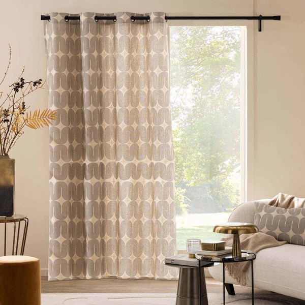 Črno-bež zavesa 140x240 cm Ondine – douceur d'intérieur-image-1