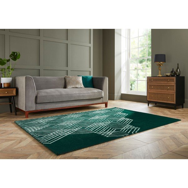 Zelena volnena preproga Flair Rugs Diamonds, 160 x 230 cm-image-4