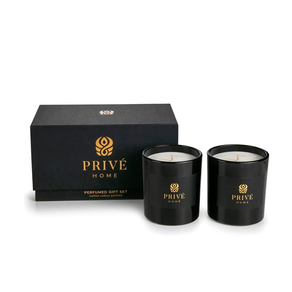 Set 2 črnih dišečih sveč Privé Home Muscs Poudres & Delice d'Orient
