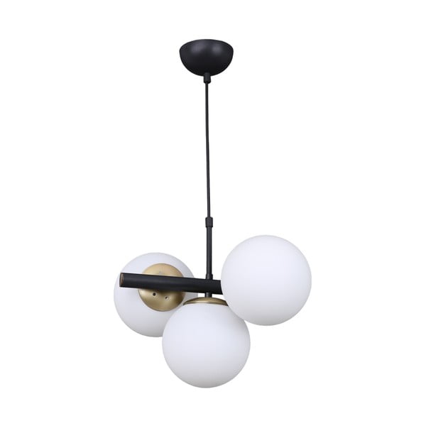 Bela/črna viseča svetilka s steklenim senčnikom ø 15 cm Cascade – Squid Lighting