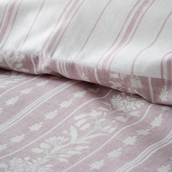 Bela/rožnata enojna posteljnina 135x200 cm Regency Stripe – Catherine Lansfield-image-4